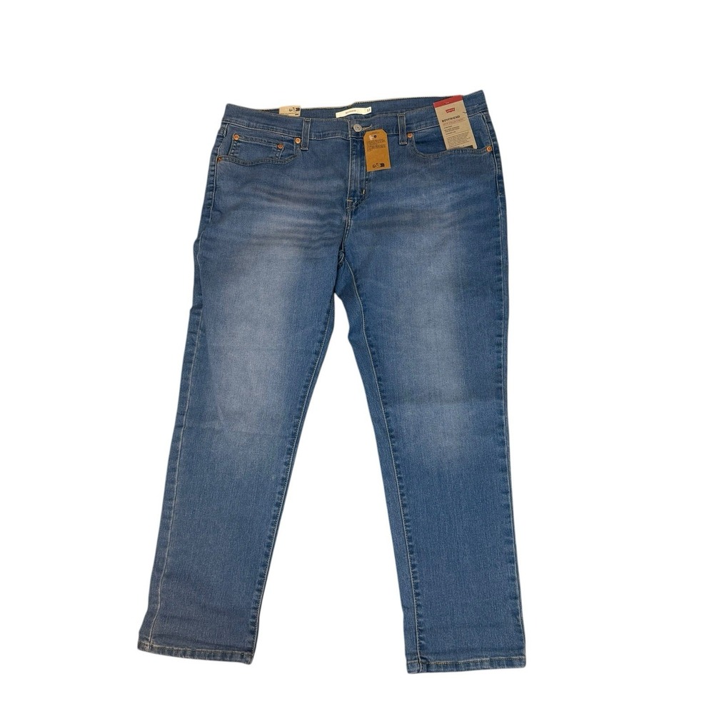 Levi's Jeans Womens‎ 33 X 27 Blue Boyfriend Stretch Mid Rise Denim Medium Wash